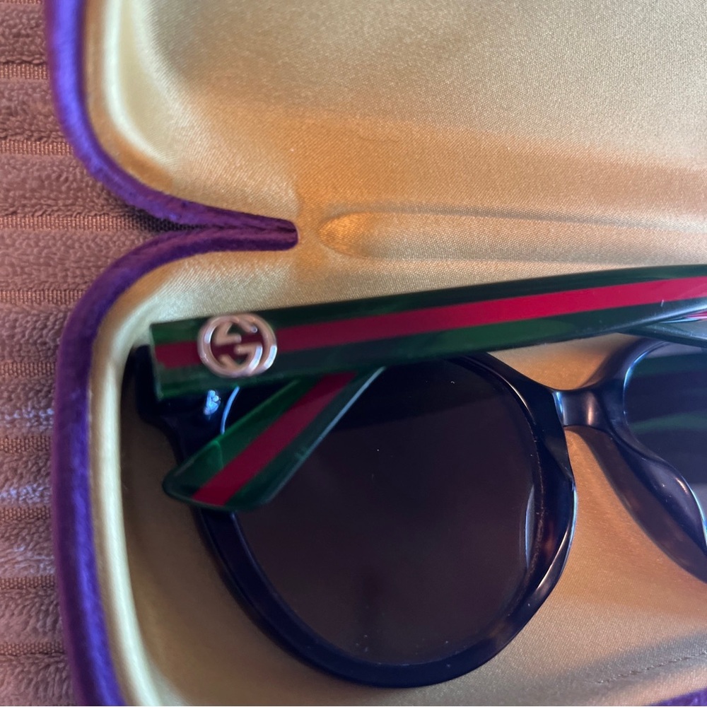 Authentic Gucci Sunglasses GG0702SKN 003 Green And Red Tortoise 54-19-145 - Picture 7 of 16